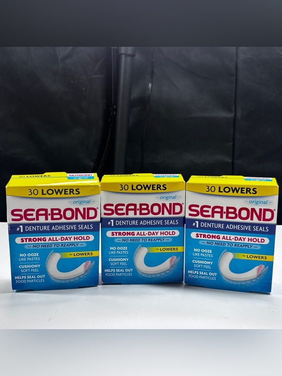 Sea Bond Other - Sea-Bond Lower Adhesive Denture Seals Lot Of 3 Original 30 Ct per Box New